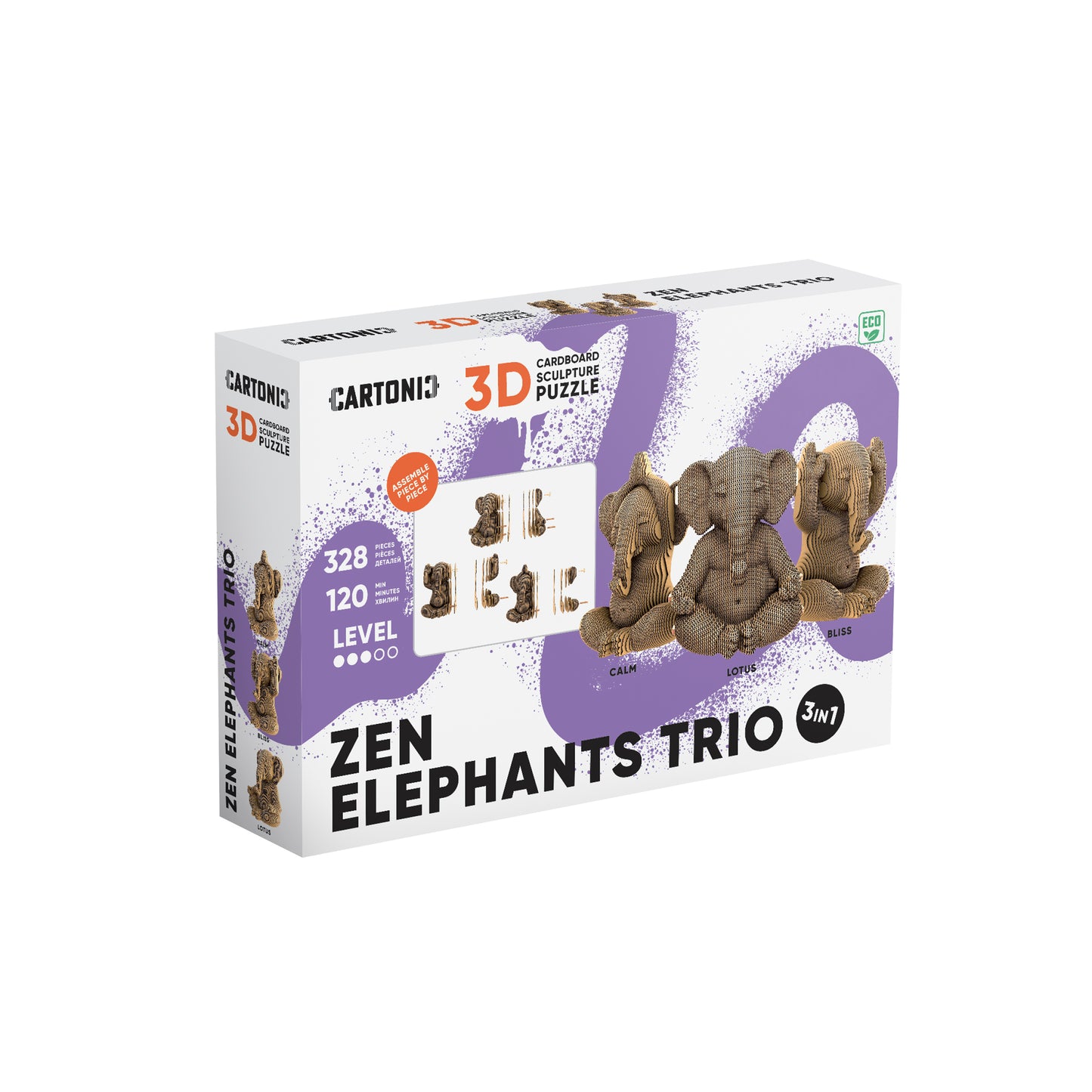 ZEN ELEPHANTS TRIO Cartonic 3D Puzzle