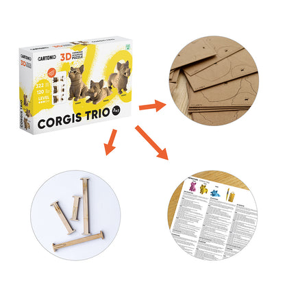 CORGIS TRIO Cartonic 3D Puzzle