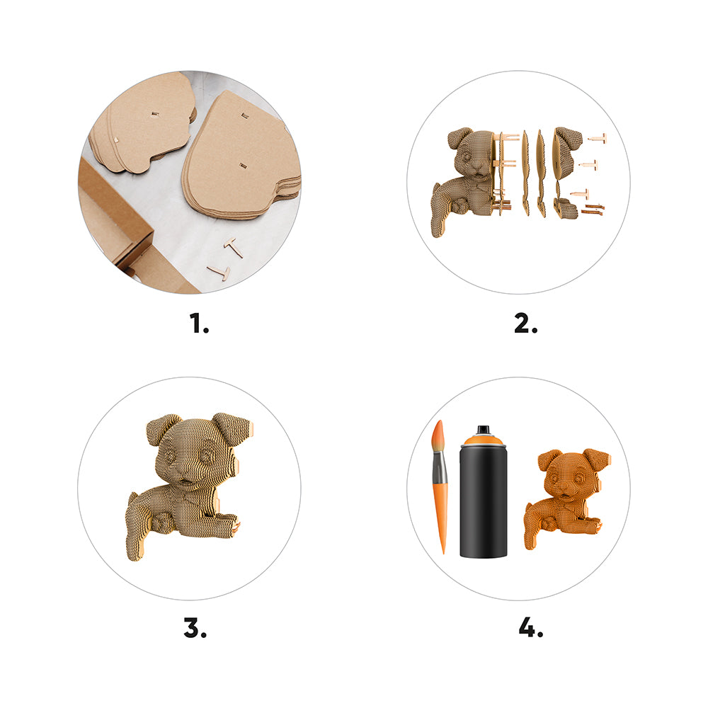 HAPPY PUPPIES TRIO Cartonic 3D Puzzle