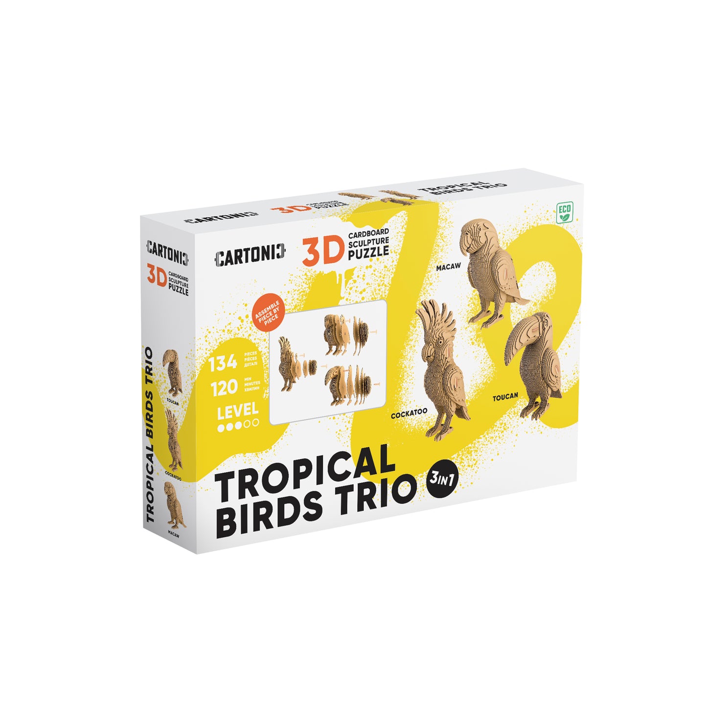 TROPICAL BIRDS TRIO Cartonic 3D Puzzle