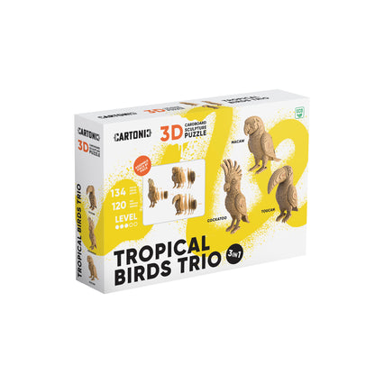 TROPICAL BIRDS TRIO Cartonic 3D Puzzle