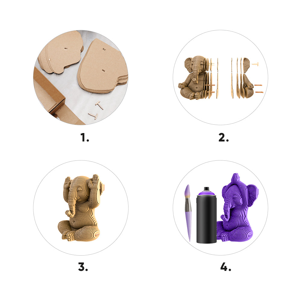 ZEN ELEPHANTS TRIO Cartonic 3D Puzzle